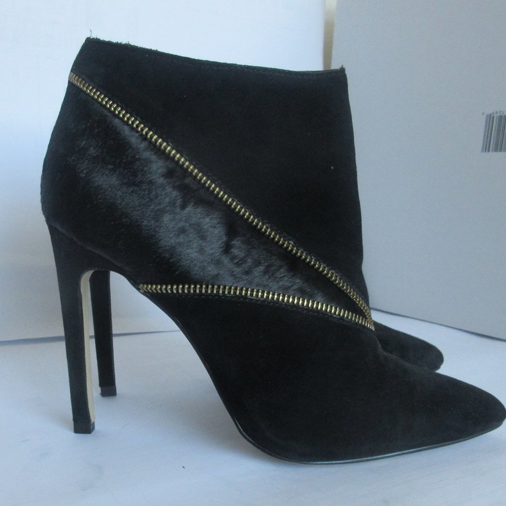 Renvy Black Suede Boots   with real Calf panel on the sides  Size 8 1/2"